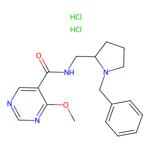 5-Pyrimidinecarboxamide, N-((1-benzyl-2-pyrrolidinyl)methyl)-4-methoxy-, dihydrochloride, hydrate structure