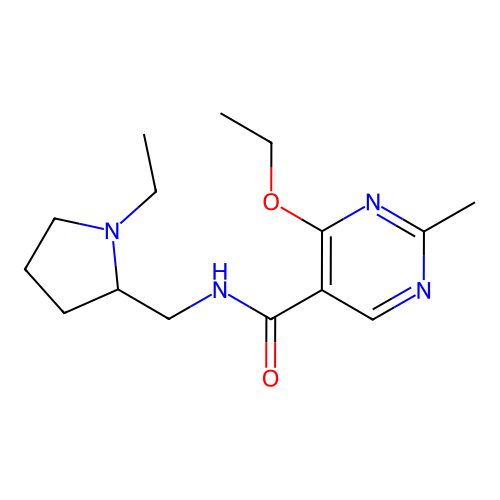 5-Pyrimidinecarboxamide, 4-ethoxy-N-((1-ethyl-2-pyrrolidinyl)methyl)-2-methyl- structure