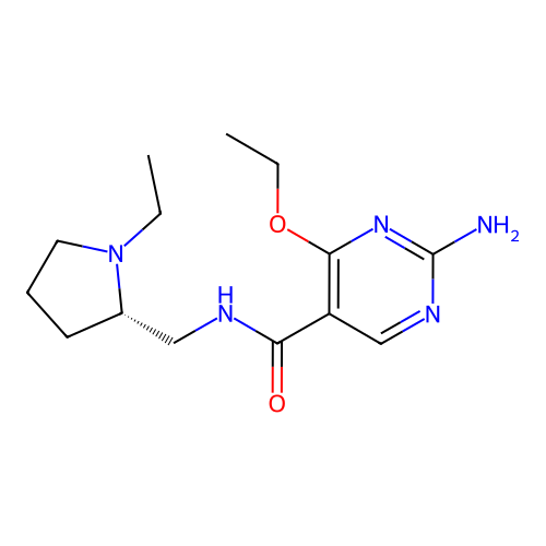 5-Pyrimidinecarboxamide, 2-amino-4-ethoxy-N-((1-ethyl-2-pyrrolidinyl)methyl)-, (S)-(-) structure