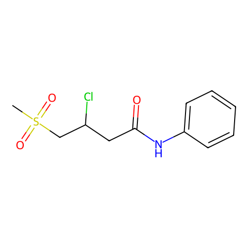 3-chloro-4-(methylsulfonyl)-N-phenylbutanamide structure