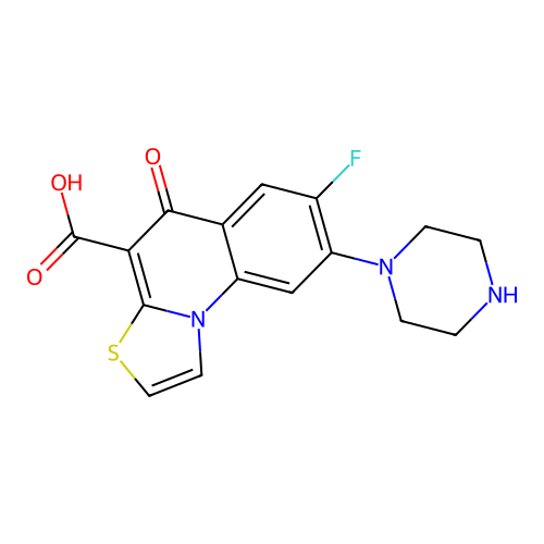 5H-Thiazolo(3,2-a)quinoline-4-carboxylic acid, 7-fluoro-5-oxo-8-(1-piperazinyl)- structure
