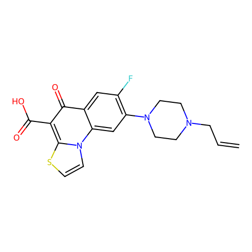 5H-Thiazolo(3,2-a)quinoline-4-carboxylic acid, 7-fluoro-5-oxo-8-(4-(2-propenyl)-1-piperazinyl)- structure