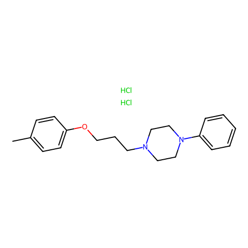 Piperazine, 1-(3-(4-methylphenoxy)propyl)-4-phenyl-, dihydrochloride structure