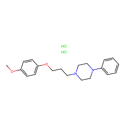 Piperazine, 1-(3-(4-methoxyphenoxy)propyl)-4-phenyl-, dihydrochloride structure