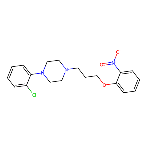 Piperazine, 1-(2-chlorophenyl)-4-(3-(2-nitrophenoxy)propyl)- structure