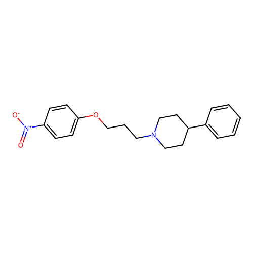 Piperidine, 1-(3-(4-nitrophenoxy)propyl)-4-phenyl- structure
