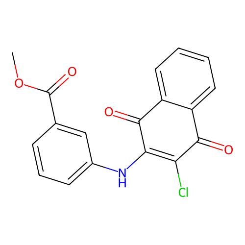 Methyl 3-[(3-chloro-1,4-dioxonaphthalen-2-yl)amino]benzoate structure