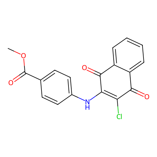 Methyl 4-((3-chloro-1,4-dioxo-1,4-dihydronaphthalen-2-yl)amino)benzoate structure