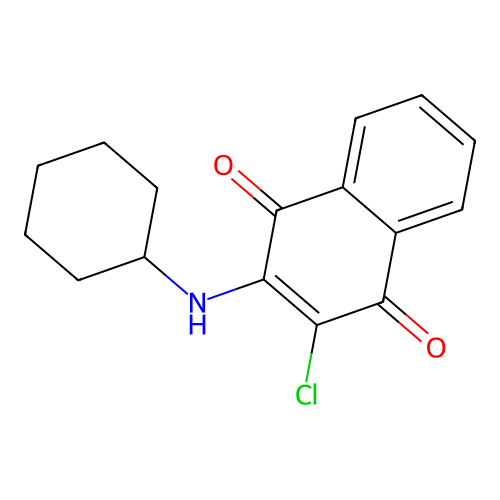 2-Chloro-3-(cyclohexylamino)-1,4-naphthoquinone structure