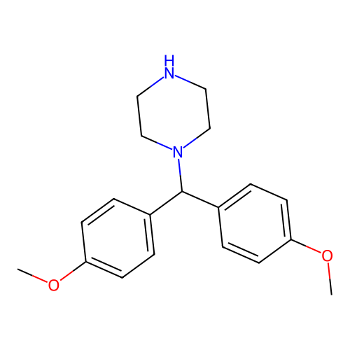 1-Bis(4-methoxyphenyl)methylpiperazine structure