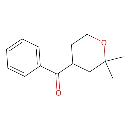 (2,2-dimethyltetrahydro-2H-pyran-4-yl)(phenyl)methanone structure