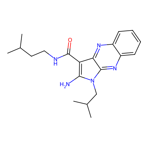 2-amino-1-isobutyl-N-isopentyl-1H-pyrrolo[2,3-b]quinoxaline-3-carboxamide structure