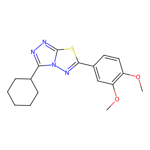 3-Cyclohexyl-6-(3,4-dimethoxyphenyl)[1,2,4]triazolo[3,4-b][1,3,4]thiadiazole structure