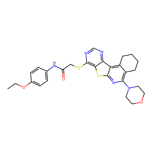 N-(4-ethoxyphenyl)-2-((5-morpholino-1,2,3,4-tetrahydropyrimido[4',5':4,5]thieno[2,3-c]isoquinolin-8-yl)thio)acetamide structure