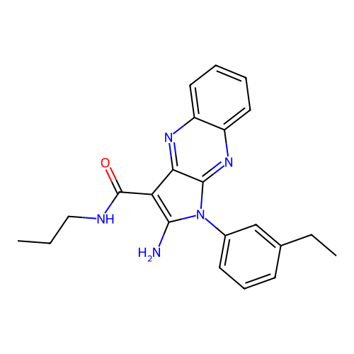 2-amino-1-(3-ethylphenyl)-N-propyl-1H-pyrrolo[2,3-b]quinoxaline-3-carboxamide structure