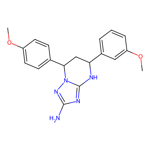 5-(3-methoxyphenyl)-7-(4-methoxyphenyl)-1,5,6,7-tetrahydro-[1,2,4]triazolo[1,5-a]pyrimidin-2-amine structure