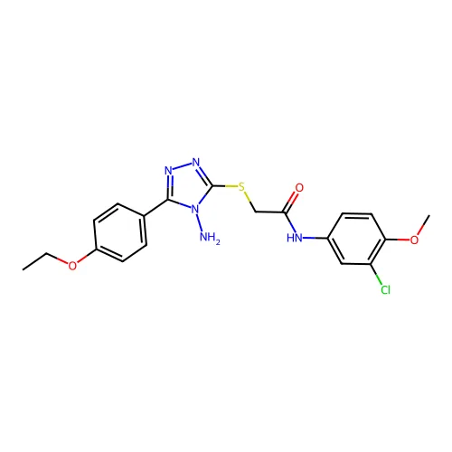 2-[[4-氨基-5-(4-乙氧基苯基)-1,2,4-三唑-3-基]硫基]-N-(3-氯-4-甲氧基苯基)乙酰胺 structure