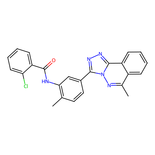 2-chloro-N-(2-methyl-5-(6-methyl-[1,2,4]triazolo[3,4-a]phthalazin-3-yl)phenyl)benzamide structure