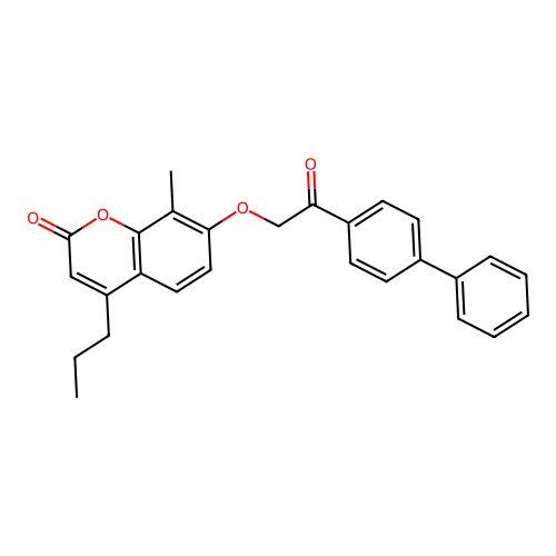 7-[2-(biphenyl-4-yl)-2-oxoethoxy]-8-methyl-4-propyl-2H-chromen-2-one structure