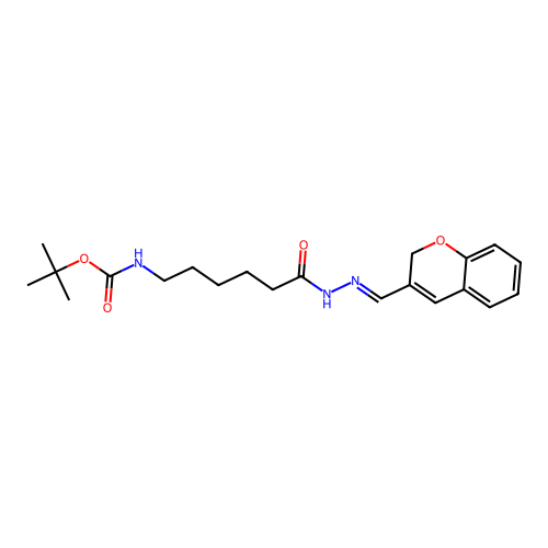 (E)-tert-butyl (6-(2-((2H-chromen-3-yl)methylene)hydrazinyl)-6-oxohexyl)carbamate structure