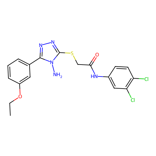2-[4-amino-5-(3-ethoxyphenyl)(1,2,4-triazol-3-ylthio)]-N-(3,4-dichlorophenyl)a cetamide structure