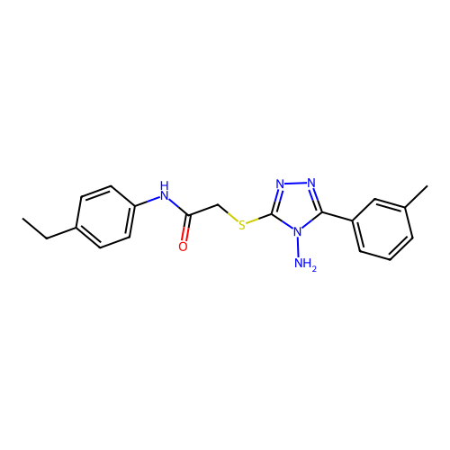 2-((4-amino-5-(m-tolyl)-4H-1,2,4-triazol-3-yl)thio)-N-(4-ethylphenyl)acetamide structure