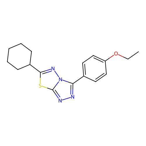 6-Cyclohexyl-3-(4-ethoxyphenyl)-[1,2,4]triazolo[3,4-b][1,3,4]thiadiazole structure