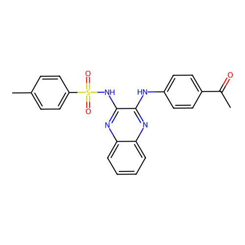 N-[3-(4-acetylanilino)quinoxalin-2-yl]-4-methylbenzenesulfonamide structure