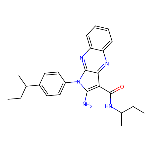2-amino-N-(sec-butyl)-1-(4-(sec-butyl)phenyl)-1H-pyrrolo[2,3-b]quinoxaline-3-carboxamide structure