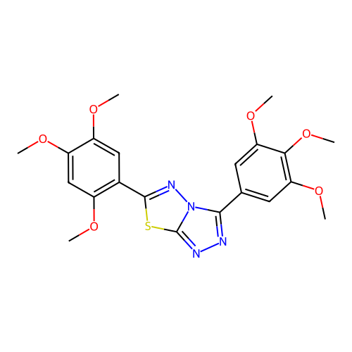 6-(2,4,5-trimethoxyphenyl)-3-(3,4,5-trimethoxyphenyl)-[1,2,4]triazolo[3,4-b][1,3,4]thiadiazole structure