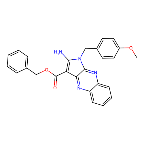 benzyl 2-amino-1-(4-methoxybenzyl)-1H-pyrrolo[2,3-b]quinoxaline-3-carboxylate structure