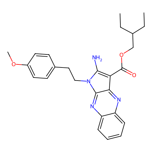 2-ethylbutyl 2-amino-1-(4-methoxyphenethyl)-1H-pyrrolo[2,3-b]quinoxaline-3-carboxylate structure