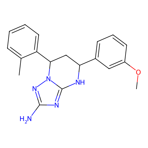 5-(3-methoxyphenyl)-7-(2-methylphenyl)-4,5,6,7-tetrahydro[1,2,4]triazolo[1,5-a]pyrimidin-2-amine structure
