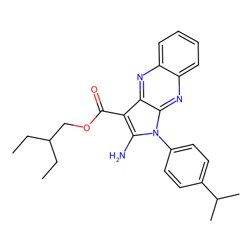 2-ethylbutyl 2-amino-1-(4-isopropylphenyl)-1H-pyrrolo[2,3-b]quinoxaline-3-carboxylate structure