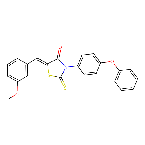 (Z)-5-(3-methoxybenzylidene)-3-(4-phenoxyphenyl)-2-thioxothiazolidin-4-one structure