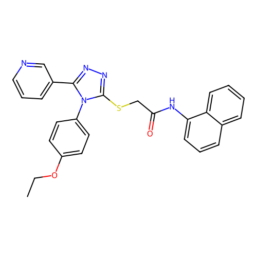 2-{[4-(4-ethoxyphenyl)-5-(pyridin-3-yl)-4H-1,2,4-triazol-3-yl]sulfanyl}-N-(naphthalen-1-yl)acetamide structure