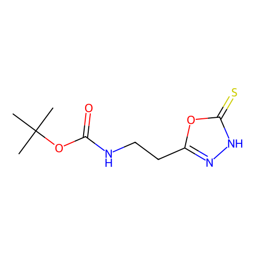 tert-Butyl [2-(5-mercapto-1,3,4-oxadiazol-2-yl)ethyl]carbamate structure