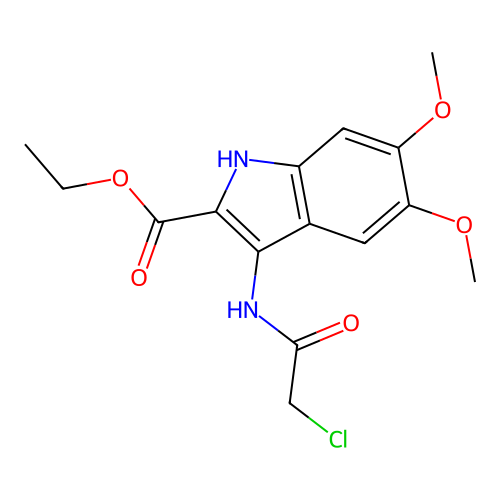 ethyl 3-(2-chloroacetamido)-5,6-dimethoxy-1H-indole-2-carboxylate structure
