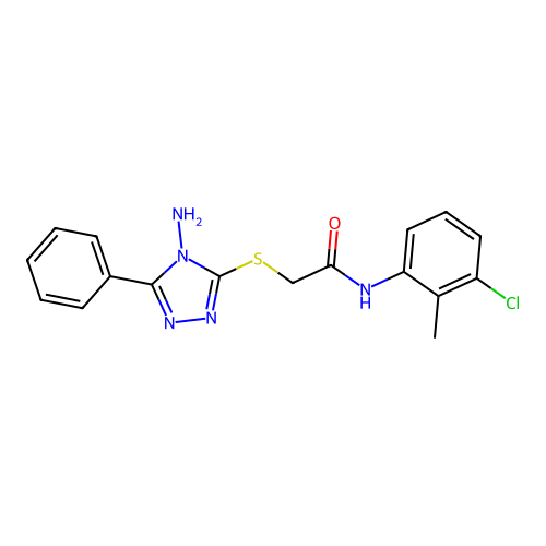 2-((4-amino-5-phenyl-4H-1,2,4-triazol-3-yl)thio)-N-(3-chloro-2-methylphenyl)acetamide structure