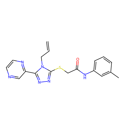 N-(3-methylphenyl)-2-{[4-(prop-2-en-1-yl)-5-(pyrazin-2-yl)-4H-1,2,4-triazol-3-yl]sulfanyl}acetamide structure