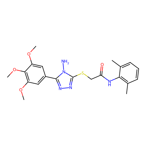 2-{[4-amino-5-(3,4,5-trimethoxyphenyl)-4H-1,2,4-triazol-3-yl]sulfanyl}-N-(2,6-dimethylphenyl)acetamide structure