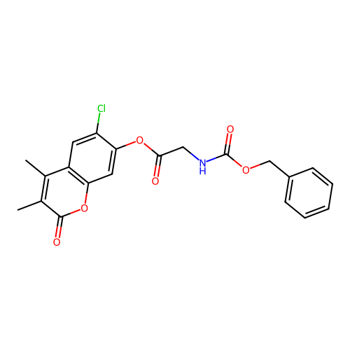 6-chloro-3,4-dimethyl-2-oxo-2H-chromen-7-yl N-[(benzyloxy)carbonyl]glycinate structure