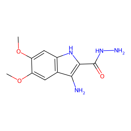 3-amino-5,6-dimethoxy-1H-indole-2-carbohydrazide structure