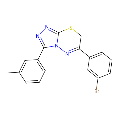 6-(3-bromophenyl)-3-(3-methylphenyl)-7H-[1,2,4]triazolo[3,4-b][1,3,4]thiadiazine structure