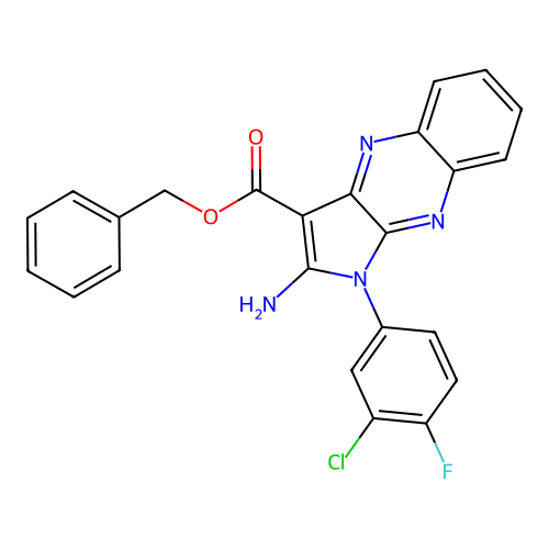 benzyl 2-amino-1-(3-chloro-4-fluorophenyl)-1H-pyrrolo[2,3-b]quinoxaline-3-carboxylate structure