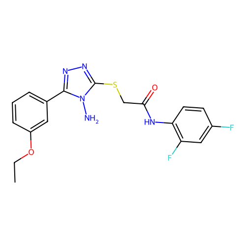 2-[4-amino-5-(3-ethoxyphenyl)(1,2,4-triazol-3-ylthio)]-N-(2,4-difluorophenyl)a cetamide structure