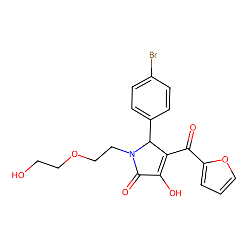 2-(4-bromophenyl)-3-(furan-2-carbonyl)-4-hydroxy-1-[2-(2-hydroxyethoxy)ethyl]-2H-pyrrol-5-one structure