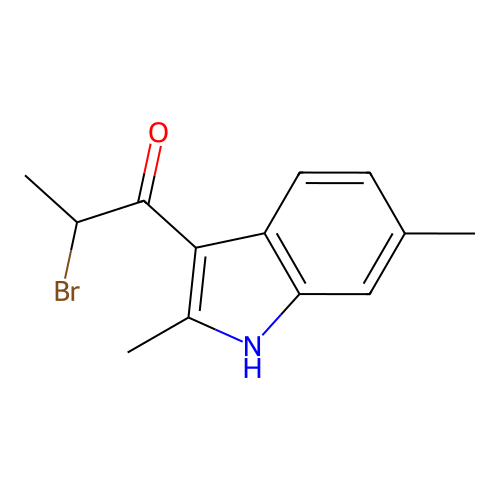 2-bromo-1-(2,6-dimethyl-1H-indol-3-yl)propan-1-one structure