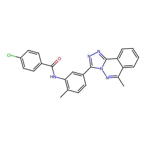 4-chloro-N-(2-methyl-5-(6-methyl-[1,2,4]triazolo[3,4-a]phthalazin-3-yl)phenyl)benzamide structure