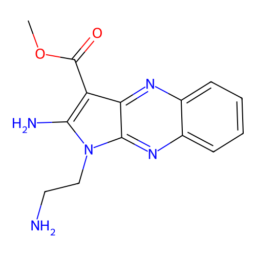 methyl 2-amino-1-(2-aminoethyl)-1H-pyrrolo[2,3-b]quinoxaline-3-carboxylate structure